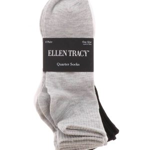 Ellen Tracy 6PK Women's Ribbed Quarter Socks