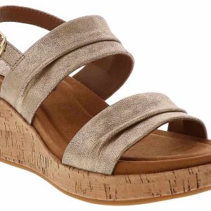 Euro Soft by Sofft Kahley Gold Strap Women’s Comfort Wedge Sandal