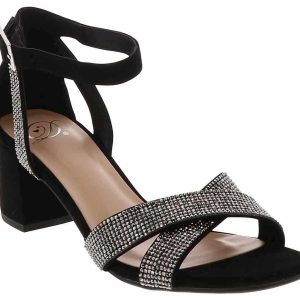 Heart In D Wreath Black Bedazzled Women’s Fashion Heel
