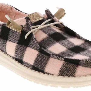 HEYDUDE Wendy Buffalo Plaid Pink Women’s Casual Shoe