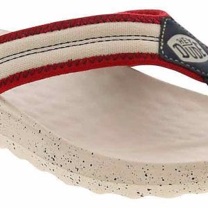 HEYDUDE Myers Americana White Red Men's Thong Sandal