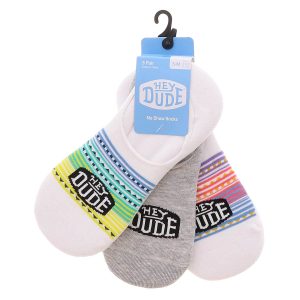 HEYDUDE 3PK Unisex No-Show Socks