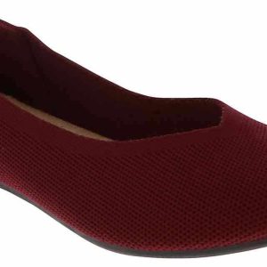 Jellypop Music 1 Burgundy Knitted Women’s Casual Flat