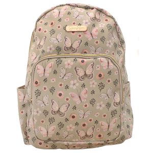 Jessica Simpson Tan Butterfly Floral Backpack