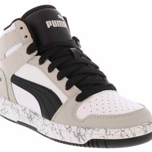Puma Rebound Layup Marble Junior Boys’ (4-7) Hi-Top Athletic Sneaker