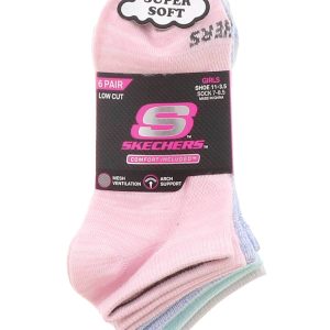 Skechers 6PK Super Soft Girls’ Low-Cut Socks