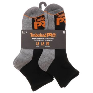 Timberland Pro Performance Cushioned 6PK Men’s Work Quarter Socks