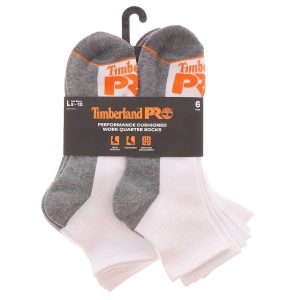 Timberland Pro Performance Cushioned 6PK Men’s Work Quarter Socks